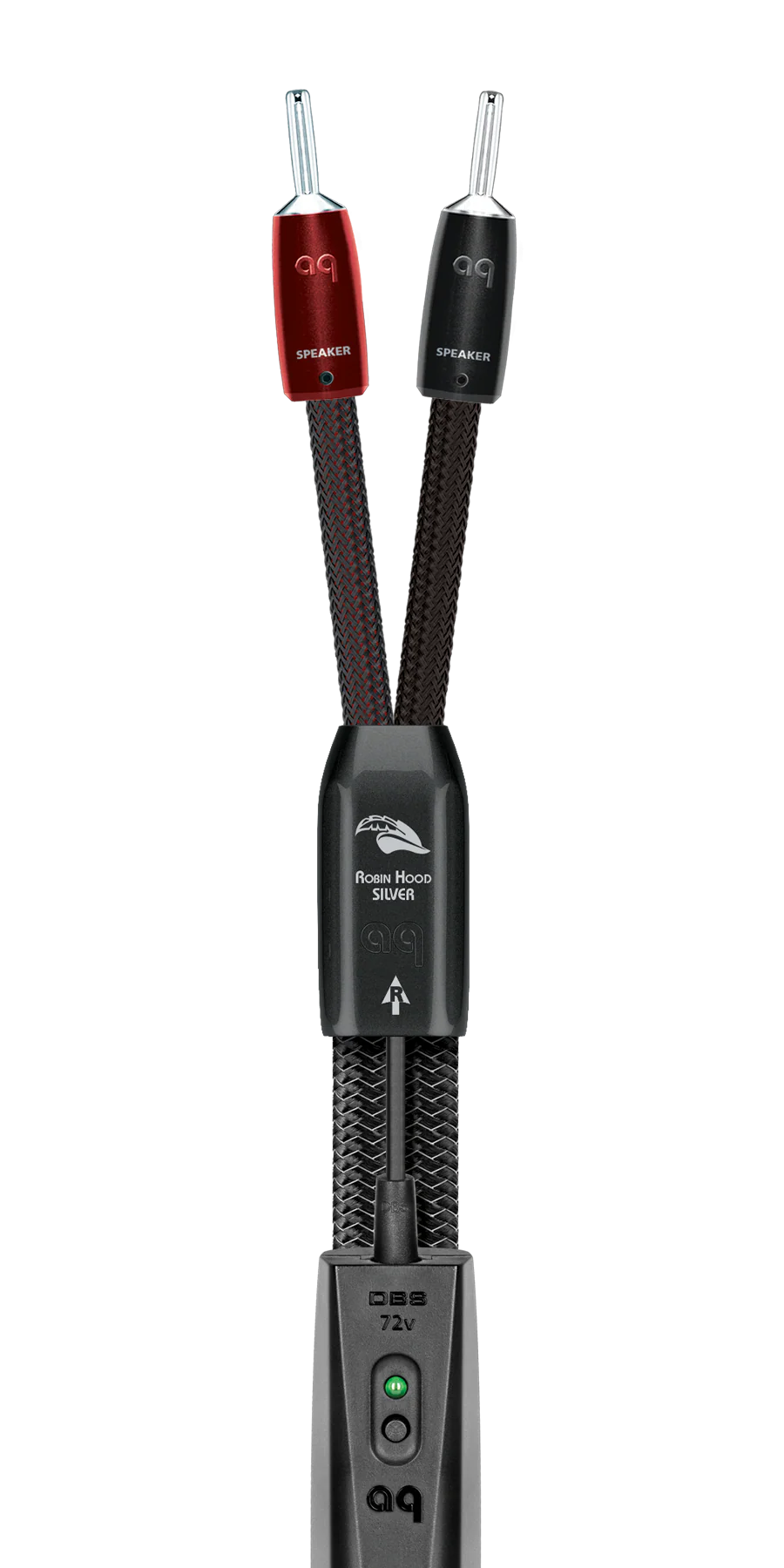 AudioQuest Robin Hood SILVER Speaker Cable w/ ZERO-Tech for Full-Range or Treble (Pair)