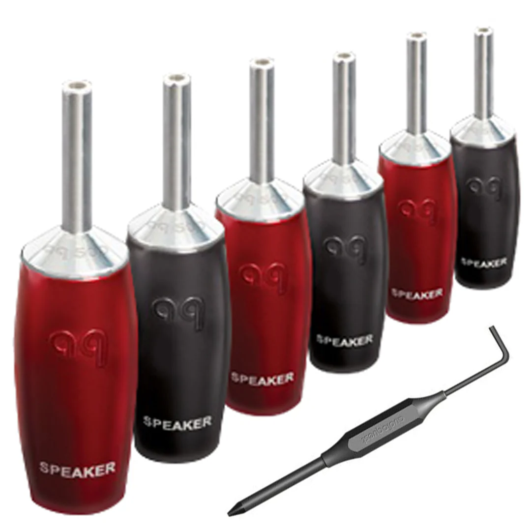 AudioQuest 500 Series Banana Silver Speaker Connectors (BiWire - Set of 6) - Image 2