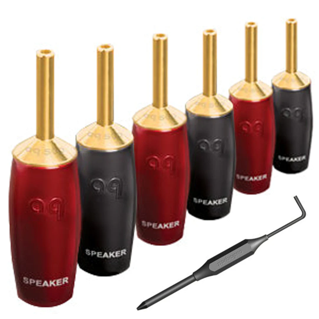 AudioQuest 500 Series Banana Gold Speaker Connectors (BiWire - Set of 6) - Image 2