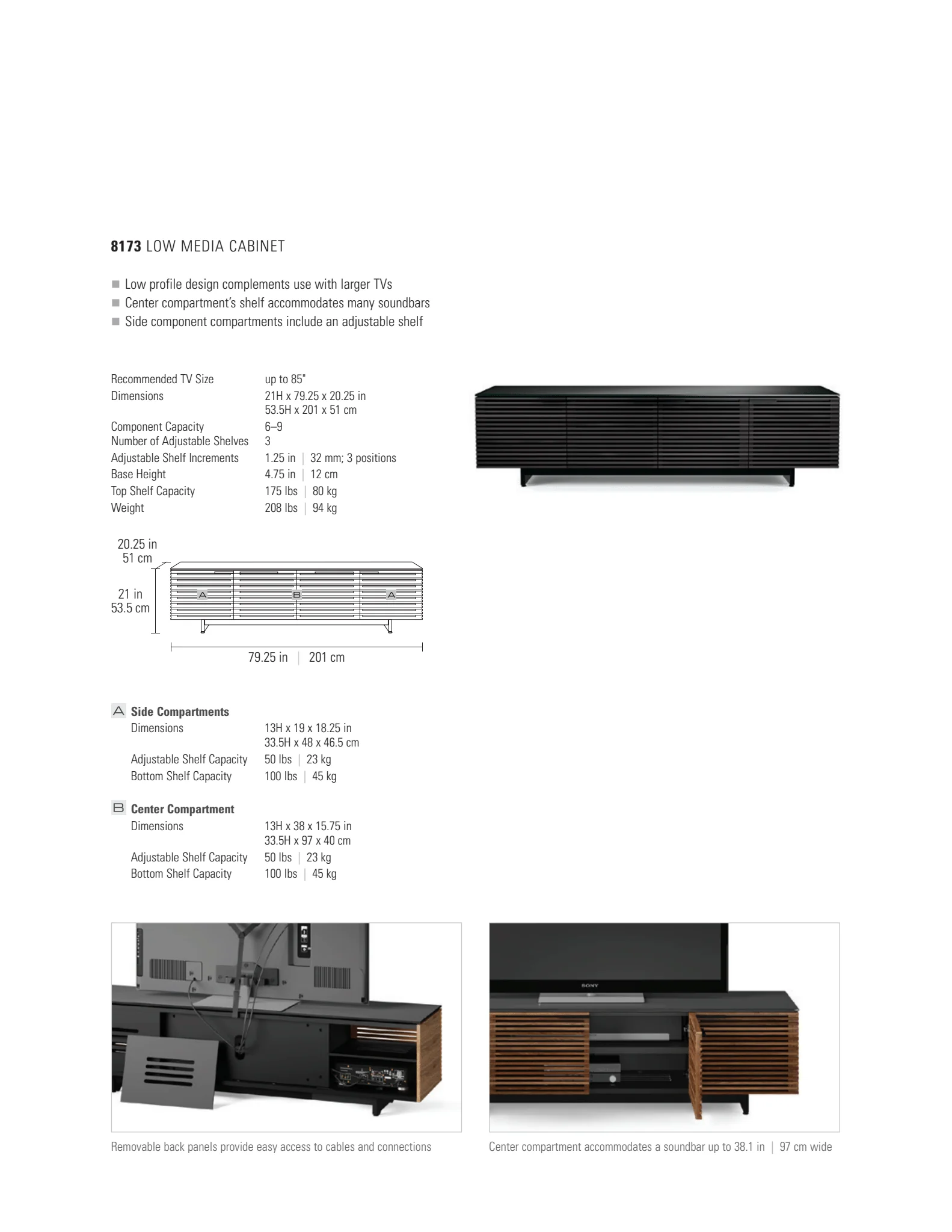 BDI Corridor Media 8173 Low Profile TV Stand & Media Console - Image 12
