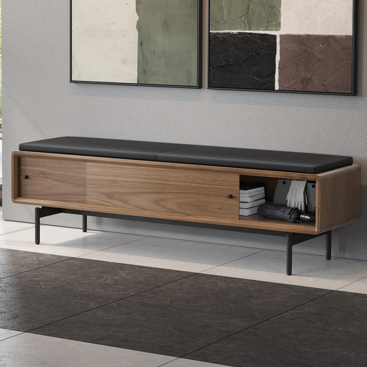 BDI LINQ Bench 9102 with Leather Cushion - Image 5