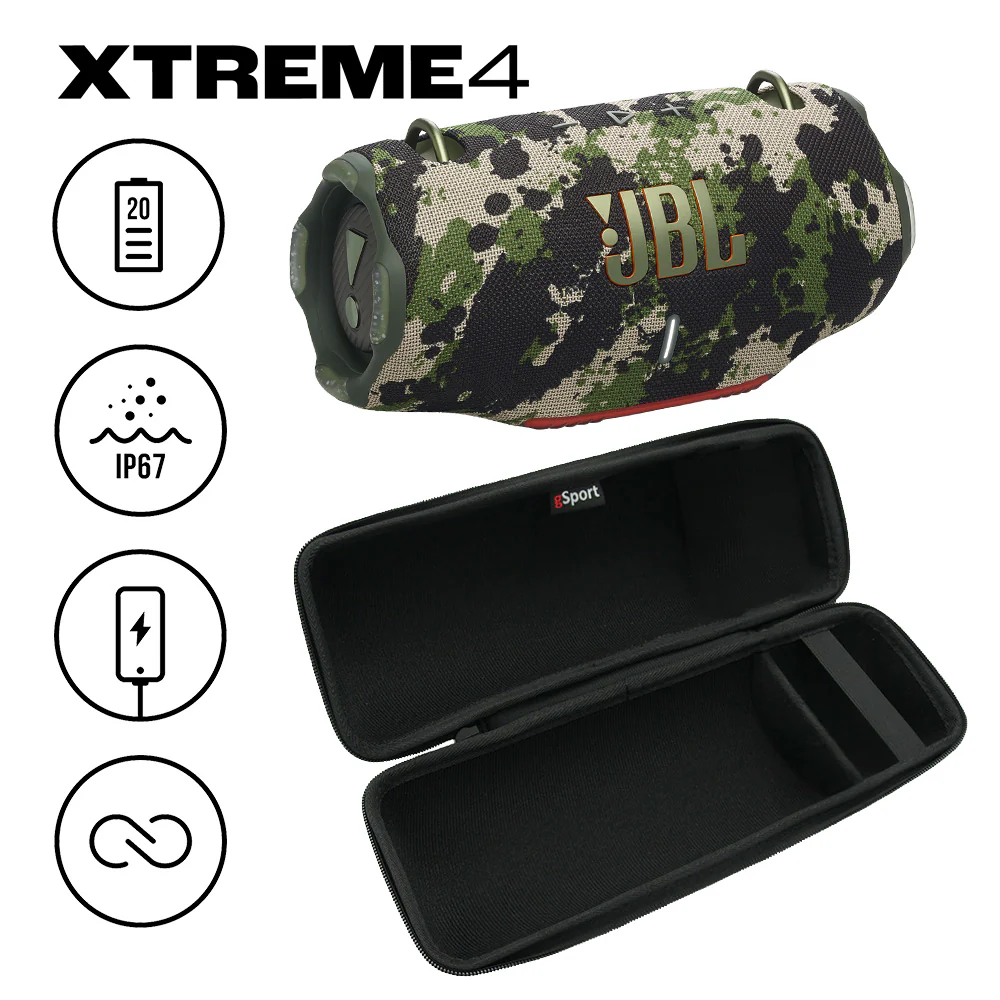 JBL Xtreme 4 Bluetooth Speaker Bundle with Shoulder Strap and gSport Case - Image 35