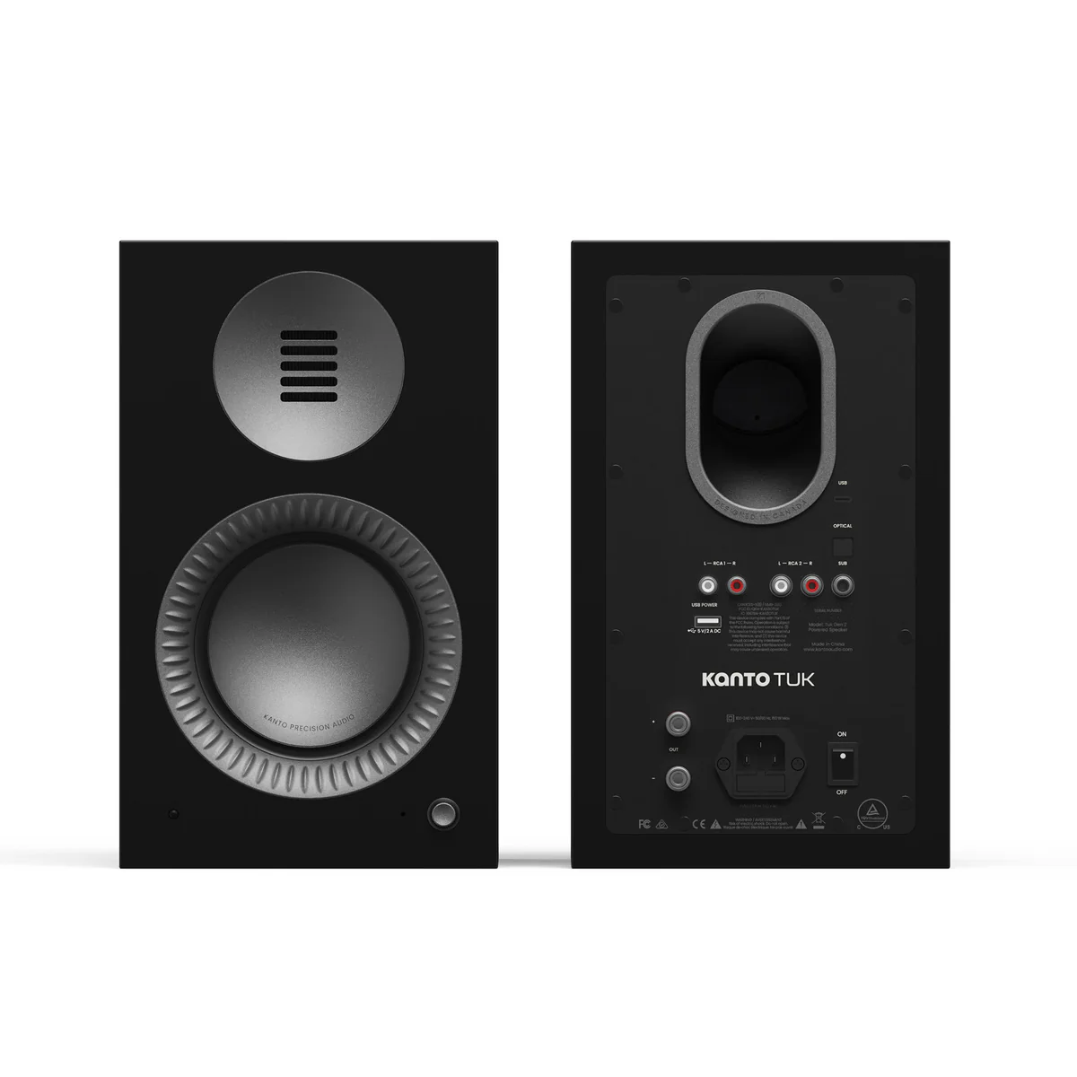 Kanto TUK (2nd Gen) 260 W Premium Powered Speaker System with Bluetooth® 5.4, Dual RCA and USB-C Inputs (Pair)