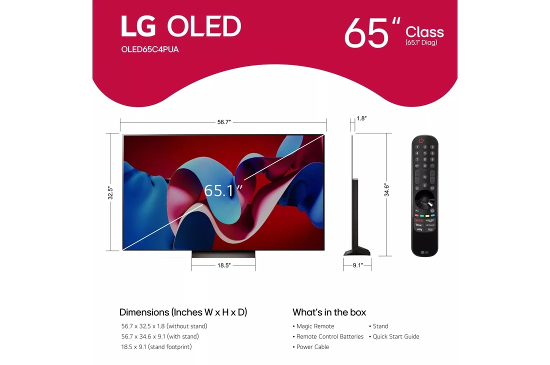 LG 65 Inch Class OLED evo C4 Series TV with webOS 24 - Image 3