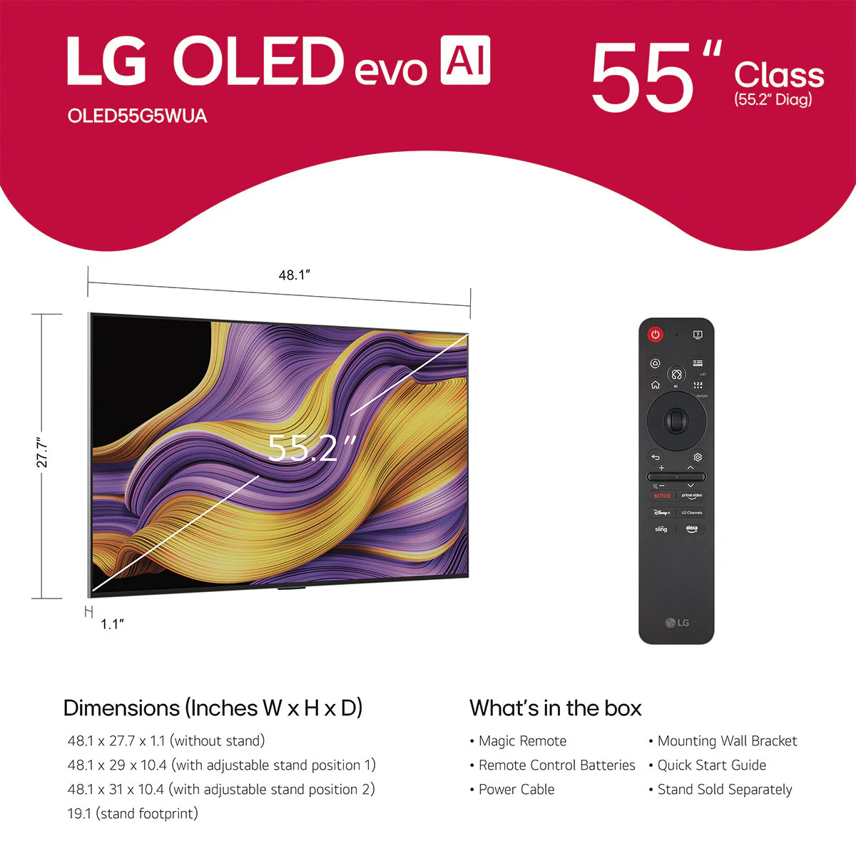 LG OLED evo AI G5 55 Inch 4K Smart TV with AudioQuest Sky 48 3m HDMI Cable - Image 10