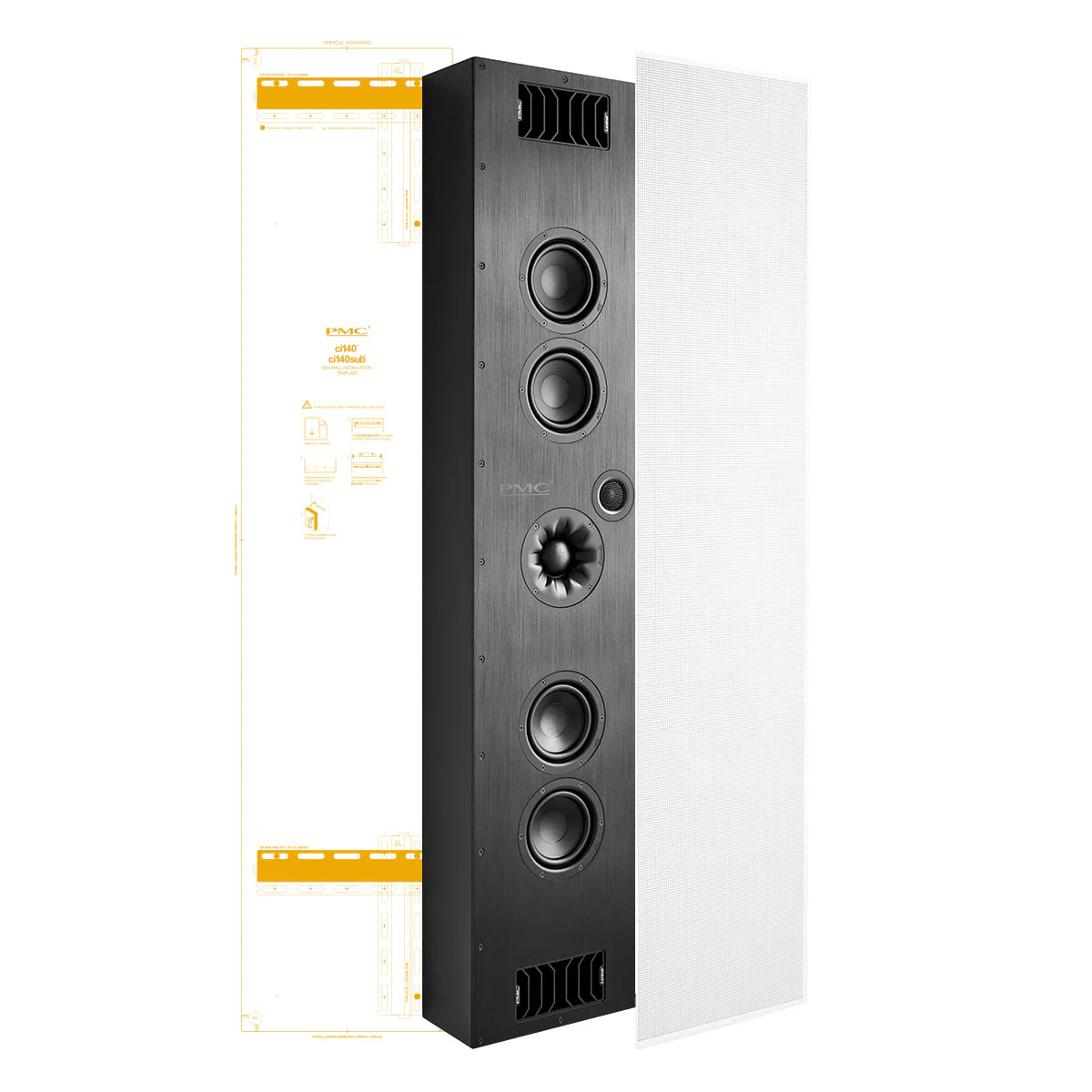 PMC Audio CI140 On Wall Speaker (Black with White Grille) - Image 2