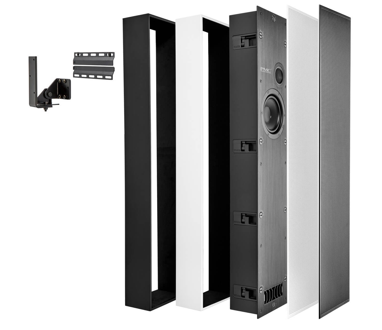 PMC Audio CI90 Slim In Wall Speaker (Black with White Grille) - Image 3