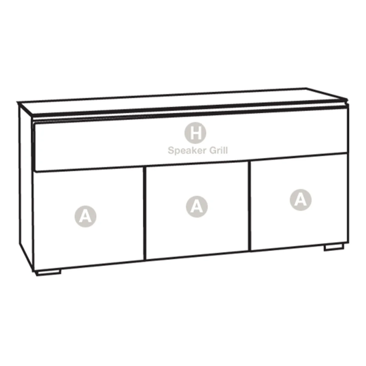Salamander Chameleon Berlin 339 Triple Cabinet (Textured Wenge with Black Glass Top) - Image 3