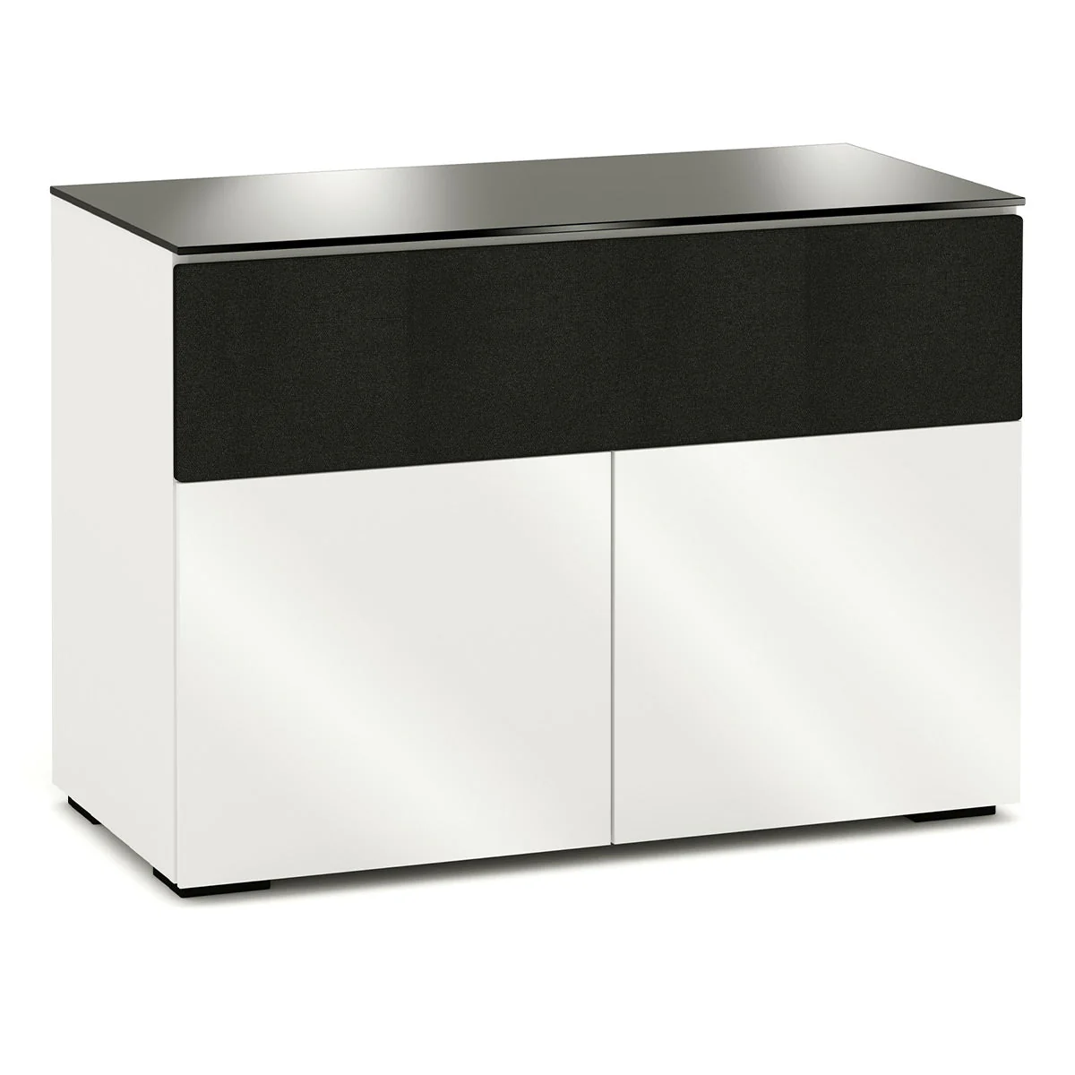 Salamander Chameleon Miami 329 Twin Cabinet (High Gloss White with Black Glass Top)