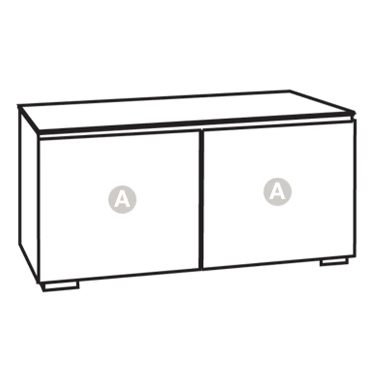 Salamander Chameleon Oslo 221 Twin AV Cabinet (Black Oak with Smoked Glass Doors & Black Glass Top) - Image 3