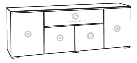 Salamander Chameleon Chicago 345 Quad-Width Speaker Integrated Cabinet (Black Oak) - Image 3