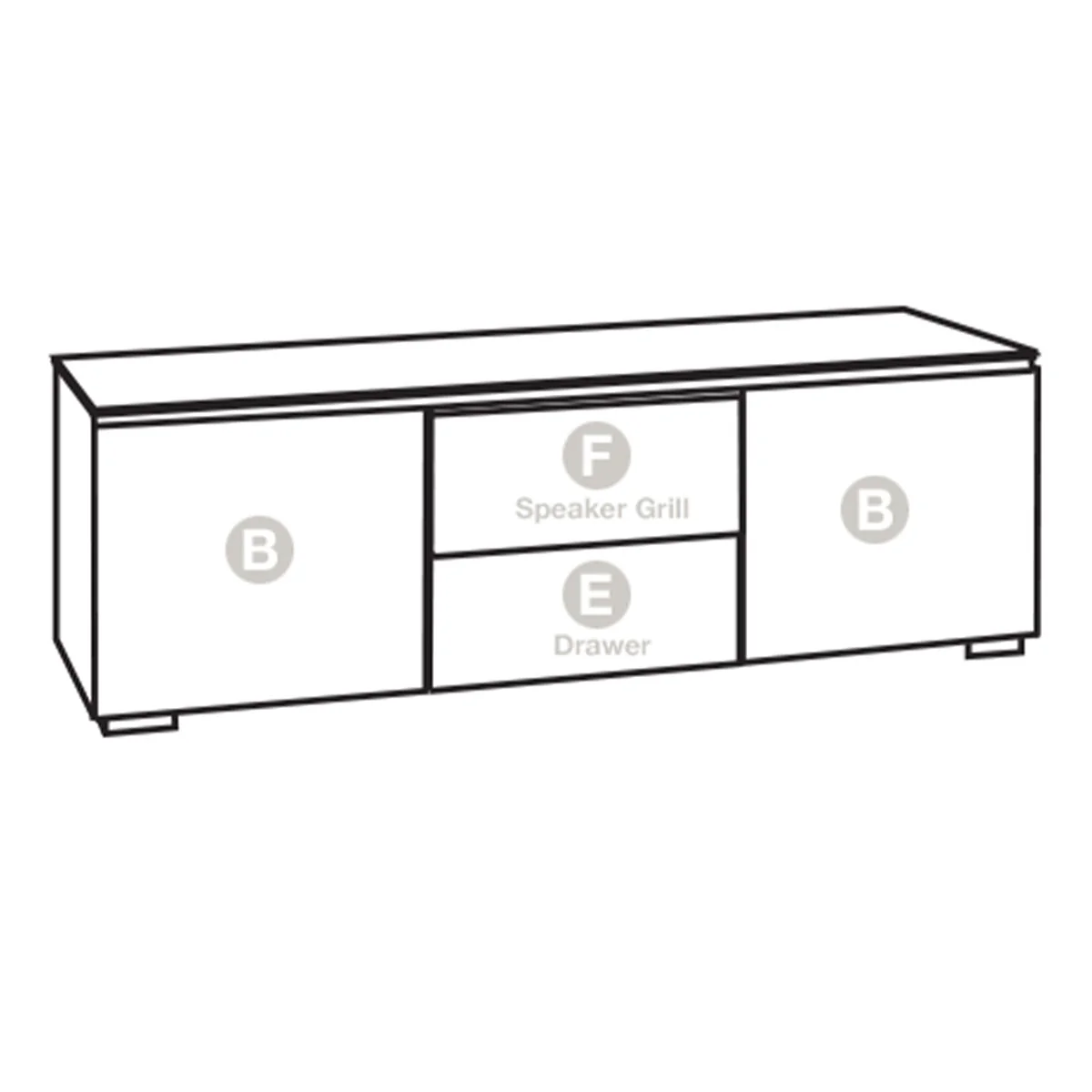 Salamander Designs Chameleon Collection Chicago 236 Triple Speaker Integrated Cabinet (Textured Black Oak with Black Glass Top) - Image 3