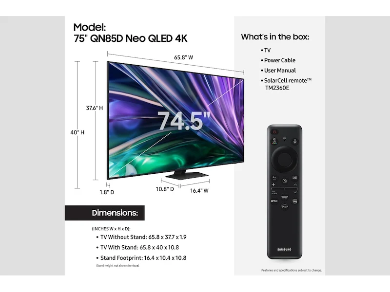 Samsung 75 Inch Class Neo QLED 4K QN85D TV - Image 5