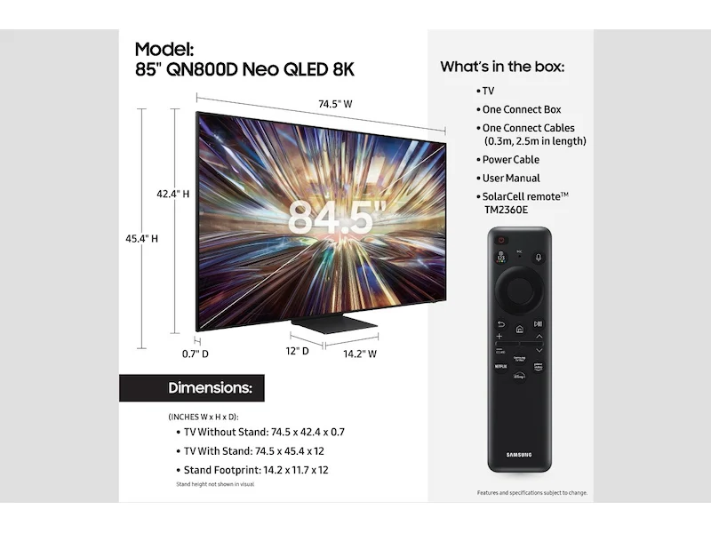 Samsung 85 Inch Class Neo QLED 8K QN800D TV - Image 5