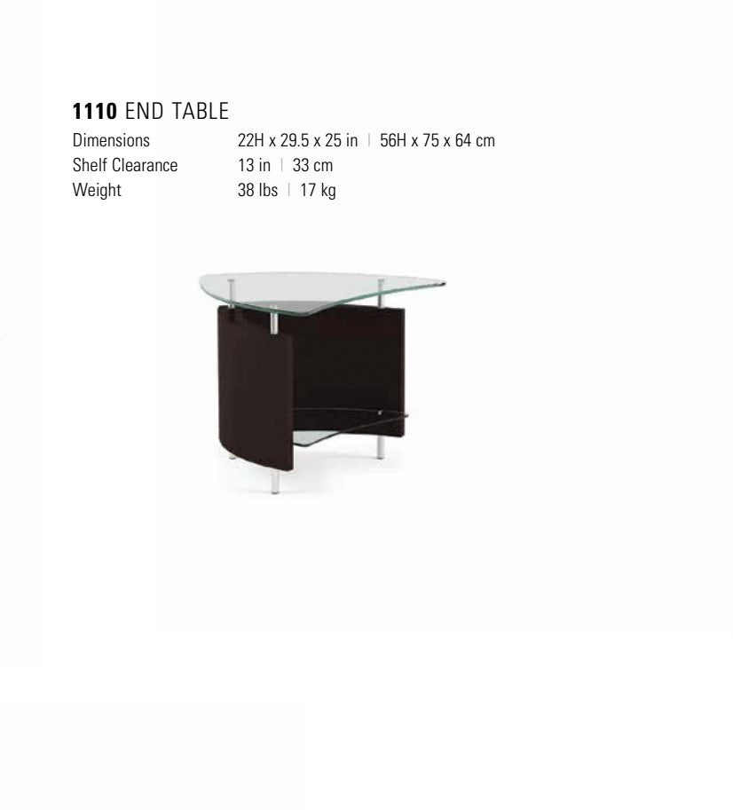 BDI Fin 1110 Modern Glass End Table (Natural Walnut) - Image 7